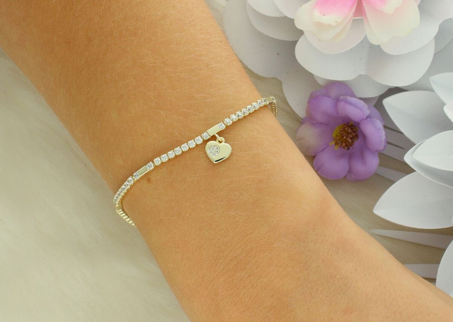 Bransoletka damska Nomination Italy Petit Sparkle 242302 006 – srebrna pozłacana z serduszkiem i cyrkoniamid.jpg